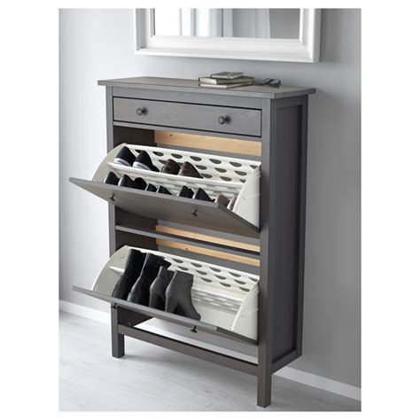 Hemnes Shoe Cabinet With 2 Compartments White 35x50 Ikea Hemnes