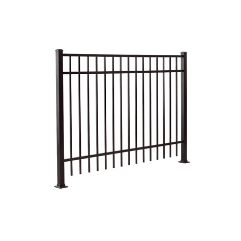 gilpin legacy standard 3 ft h x 6 ft w black aluminum flat top decorative fence panel