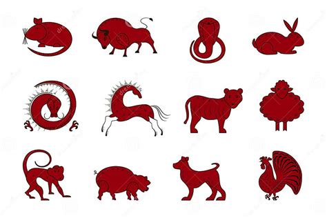 Chinese Zodiac Symbols Stock Vector Illustration Of Boar 73865365
