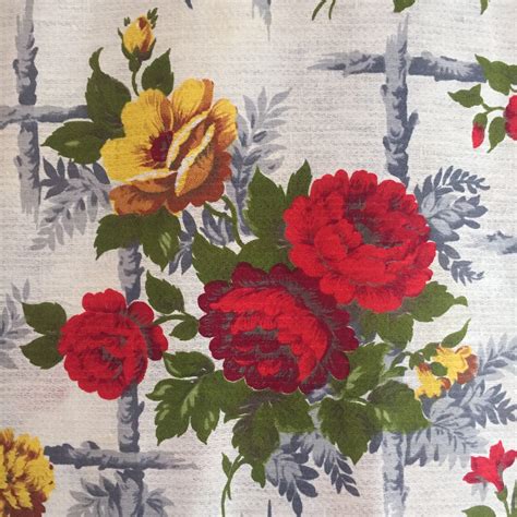 Amazing 1950s Rose Cotton Fabric