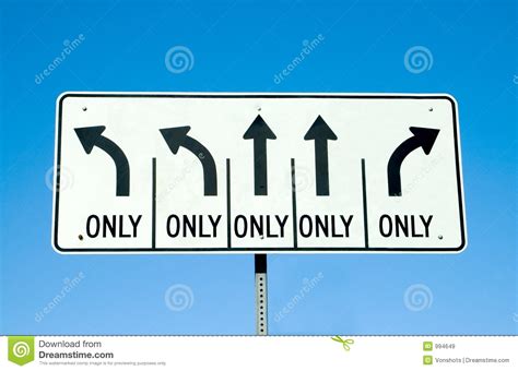 Only Road Sign Stock Image Image Of Message Lane Single 994649