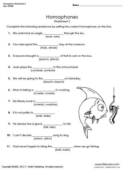 Homophones Worksheets For Grade 1 Thekidsworksheet
