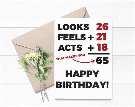 65th Birthday Card Printable Instant Download For Sixty Etsy 65th