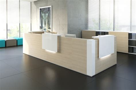 Tera U Shaped Reception Desk W Light Panels Modern Reception Desk