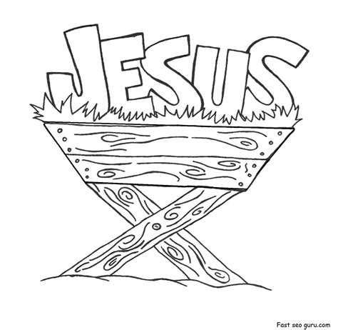 Jesus Manger For Children Jesus In The Manger Coloring Pages