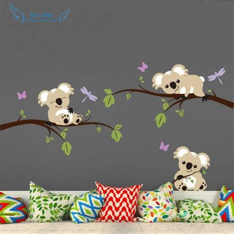 Koala Bear Lying On The Branches Wall Decal Nursery Wall Decals Kids