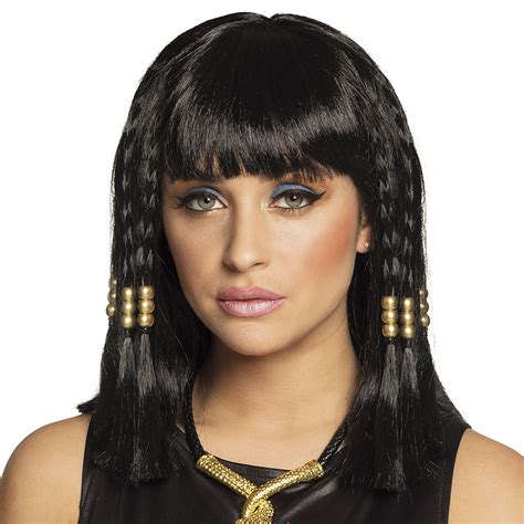 ladies girls black classic cleopatra egypt queen fancy dress wig with beads ebay