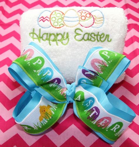 Great savings free delivery / collection on many items. Embroidered Easter Eggs Hand Towel and Easter Bow