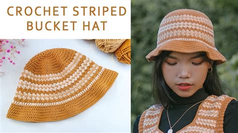 Easy Crochet Striped Bucket Hat Tutorial Chenda Diy Youtube