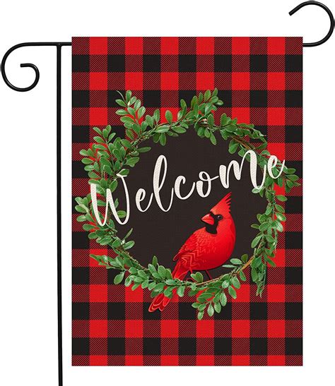 Merry Christmas Garden Flag Red Truck Cardinal Vintage Tree Double