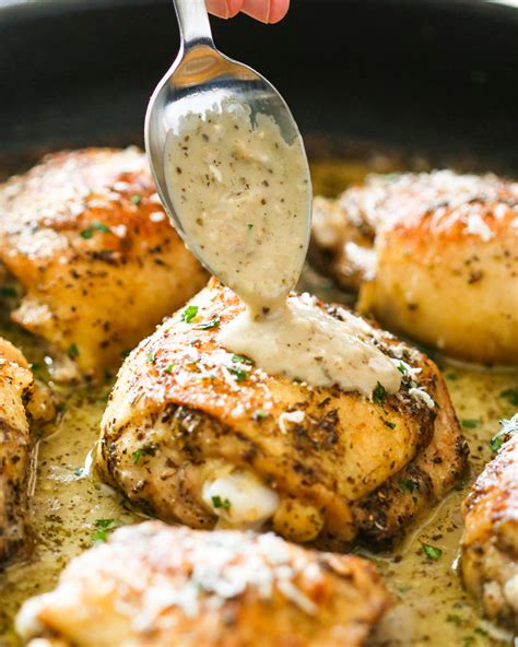 Chicken Baked In Garlic Parmesan Cream Sauce Gimme Delicious