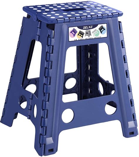 18 Folding Step Stool In Royal Blue1 Pack Premium Heavy Duty Foldable