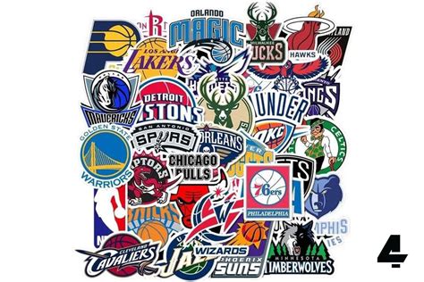 32 Nba Basketball Stickers 30 Team Logos 2 Nba Logos