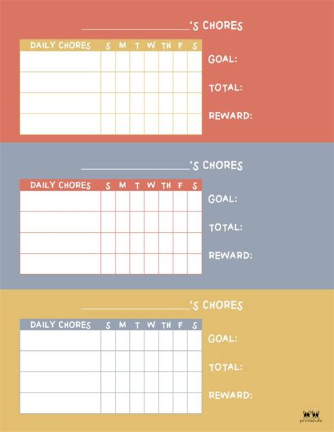 Printable Multiple Children Chore Chart 10 In 2021 Chore Chart Kids