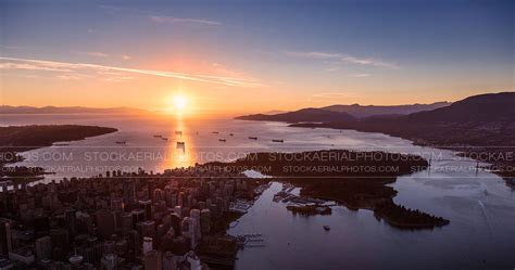 Aerial Photo Vancouver Sunset