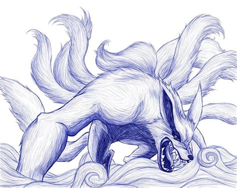 kurama naruto naruto kurama the nine tailed fox sketch by kimberly castello tatoo naruto