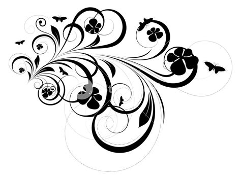 Abstract Floral Design Elements Silhouette Royalty Free Stock Image