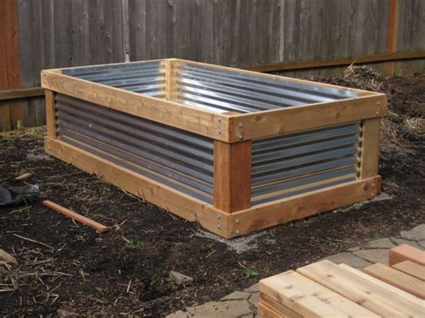 Raised Planters With Corrugated Metal Sides Visit Its A Green Life