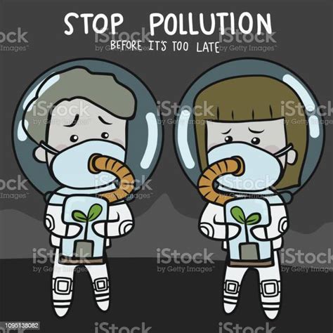 Stop Pollution Before Its Too Late Future People Cartoon Character