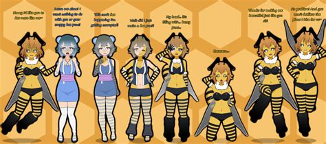 Rule 34 Bee Girl English Text Female Kisekae Large Ass Large Breasts Species Transformation