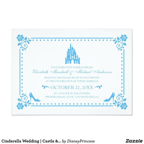 Cinderella Wedding Castle And Flowers Invitation Wedding
