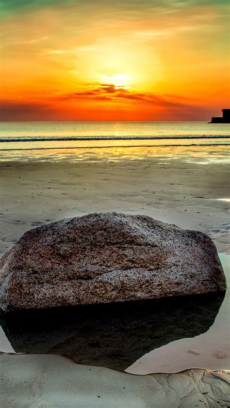 1080x1920 1080x1920 Nature Beach Stone Rock Clouds Sunset Hd