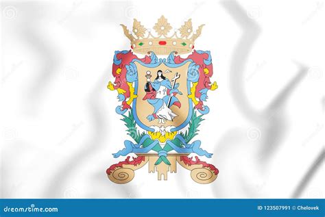 3d Flag Of Guanajuato Mexico Stock Illustration Illustration Of