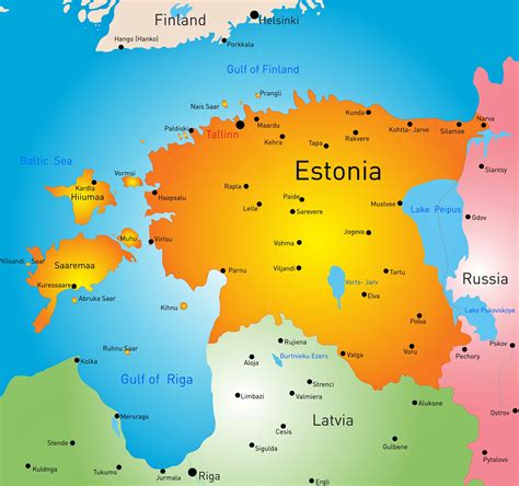 Cities Map Of Estonia
