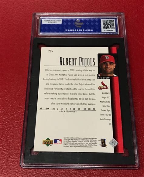 Isa 8 2001 Upper Deck 295 Albert Pujols Star Rookie St Louis Cards No
