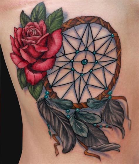 36 Dreamcatcher With Roses Tattoos Ideas