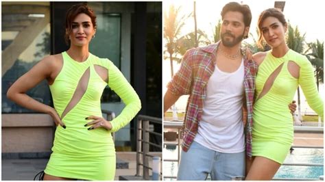 Kriti Sanon Sizzles In Sultry Mini Cut Out Dress With Varun Dhawan For Bhediya Promotions In