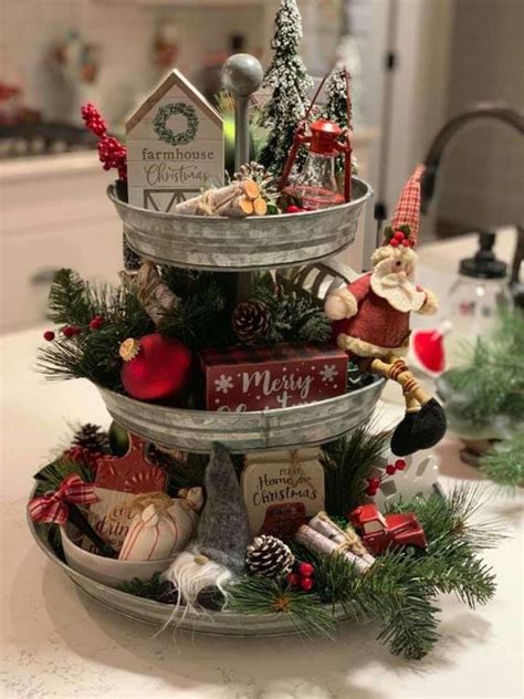 50 Diy Christmas Tiered Tray Ideas Made With Dollar Store Supplies