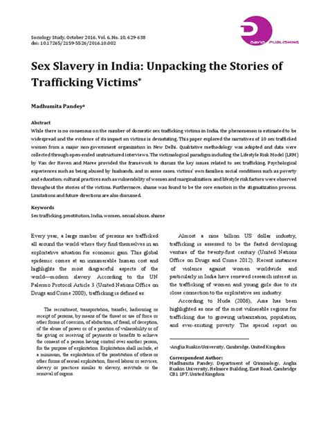 Sex Slavery In India Pdf Sex Trafficking Human Trafficking