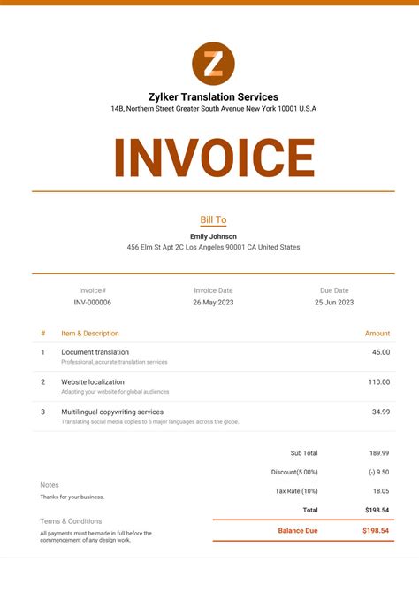 Simplify Freelance Billing Freelance Invoice Templates Zoho Invoice
