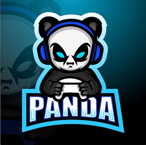 Ilustración De Mascota Gamer Panda Esport Vector Premium