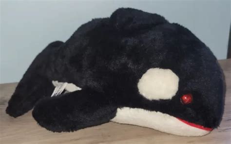 Sea World Shamu Killer Whale Orca Black And White Plush 1980 Stuffed