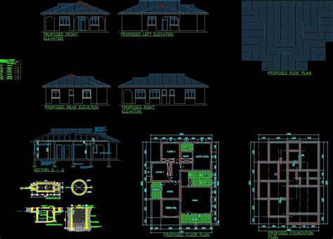House Plan Three Bedroom Dwg Plan For Autocad Designs Cad