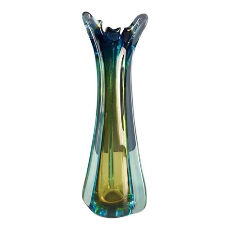 1950s Mid Century Modern Murano Seguso Multi Colored Glass Vase Colored Glass Vases Vase