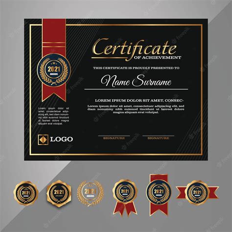 Premium Vector Elegant Black And Gold Certificate Template Elegant