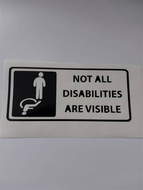 Vinyl Decal Not All Disabilities Are Visible Etsy