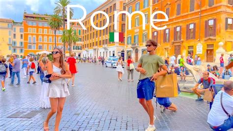Rome Italy 🇮🇹 Summer Walk ☀️ 4k Hdr Walking Tour 115min Youtube