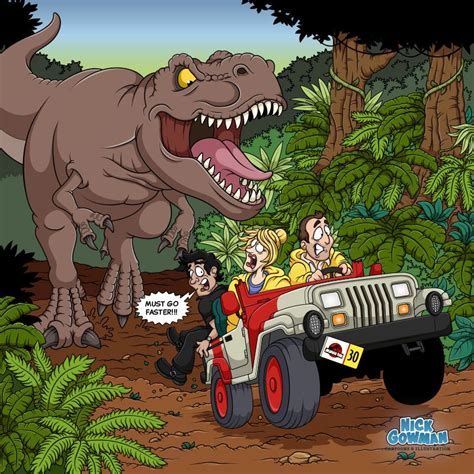 Must Go Faster Jurassic Park 30th Anniversary Cartoon