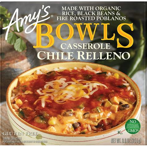 Amys Frozen Bowls Chile Relleno Casserole Gluten Free Non Gmo 9