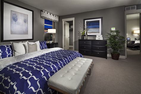 Grey White And Royal Blue Master Suite Blue Master Bedroom Gray