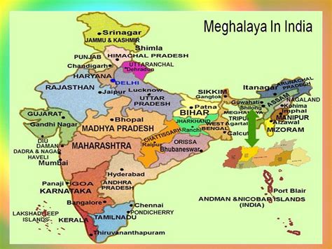 Capital Of Meghalaya In India Map