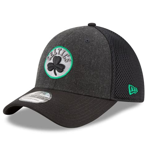Mens Boston Celtics New Era Heathered Blackblack Neo 39thirty Flex Hat