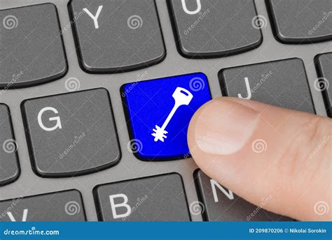Computer Keyboard With Security Key Stock Photo Image Of Keyboard