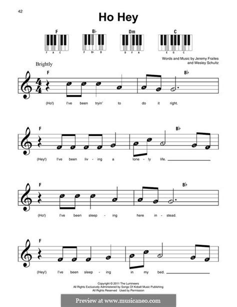 Ho Hey The Lumineers By J Fraites W Schultz Sheet Music On Musicaneo