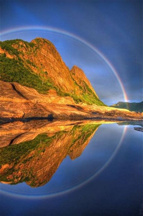 Full Circle Reflected Rainbow Senja Troms Norway Dump A Day