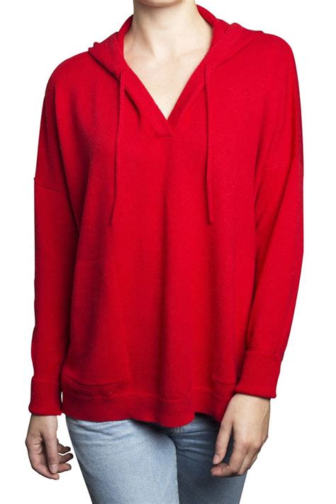 Red Oversized Hoodie Luxury Cashmere Oversize Hoodie Cashmere Sweaters
